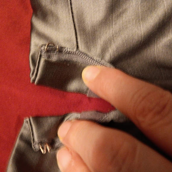 Womens shiney silver colour dress zip back w eye n hook  closure   small bottom - Picture 4 of 8